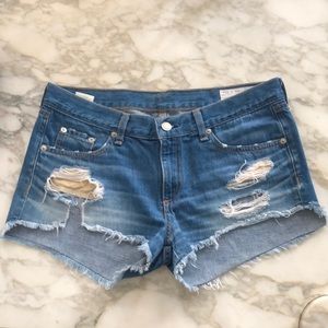 Rag and bone distressed jean shorts size 27